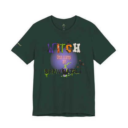 Endo Humor T-Shirt – Witch These Cramps Are Brew-tal! Funny Period Awareness Tee for Women”