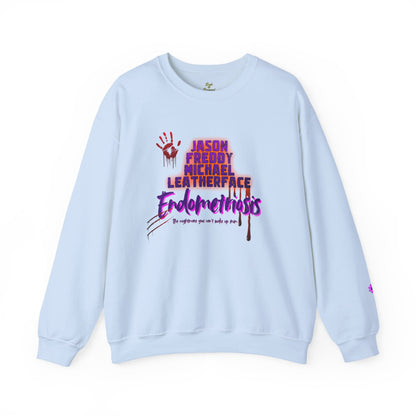 Endometriosis Horror Movie Sweatshirt | Halloween Crewneck | Endometriosis Awareness | Cozy Crew Sweater, Spooky Season