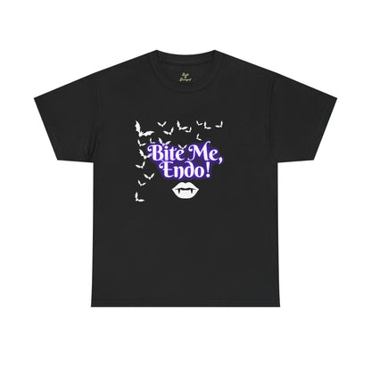 Funky Halloween Tee - "Bite Me, Undo!" Unisex Heavy Cotton T-Shirt, Spooky Apparel, Fall Fashion, Halloween Costume