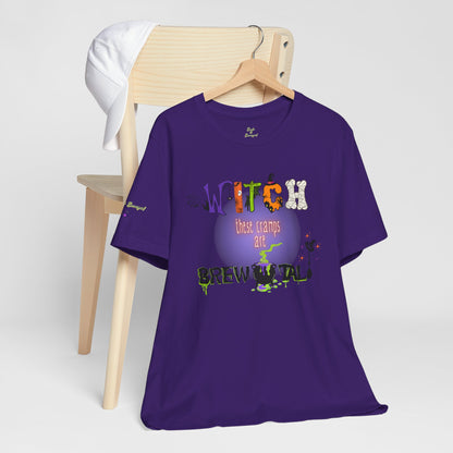 Endo Humor T-Shirt – Witch These Cramps Are Brew-tal! Funny Period Awareness Tee for Women”