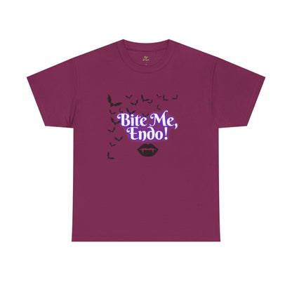 Funky Halloween Tee - "Bite Me, Undo!" Unisex Heavy Cotton T-Shirt, Spooky Apparel, Fall Fashion, Halloween Costume