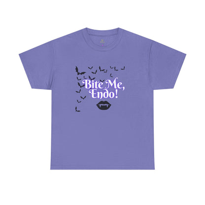 Funky Halloween Tee - "Bite Me, Undo!" Unisex Heavy Cotton T-Shirt, Spooky Apparel, Fall Fashion, Halloween Costume